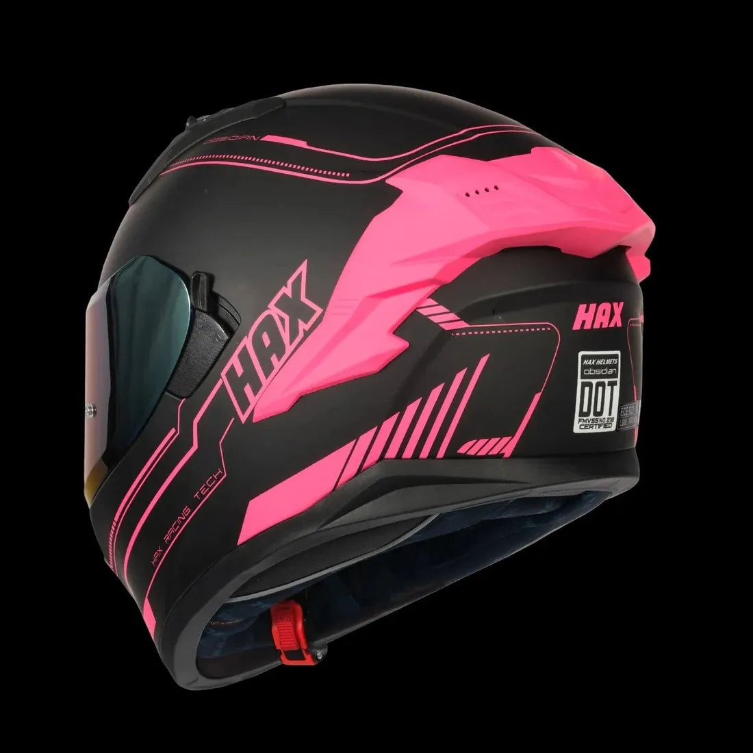 Casco HAX Obsidian Negro Rosado