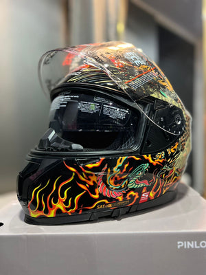 Casco SHAFT PRO SERIES 610DV Llamas Negro
