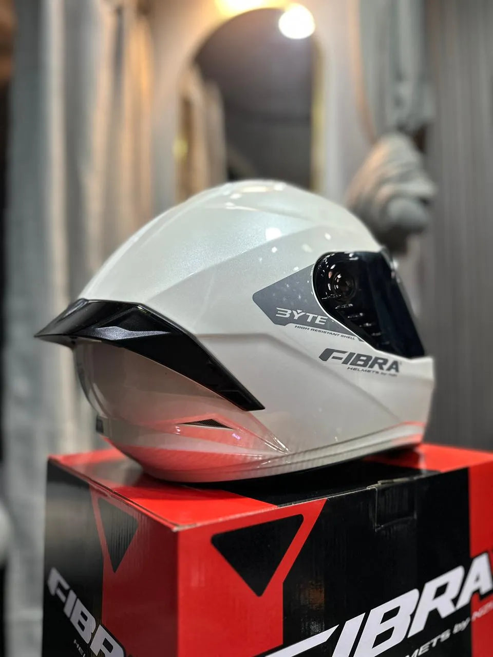 Casco FIBRA Byte Steam Blanco
