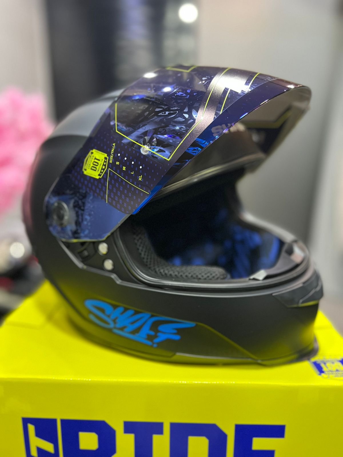 Casco SHAFT 502 DOT Negro Mate Azul