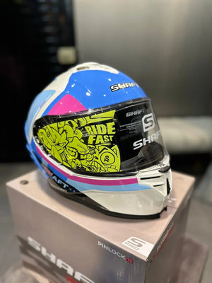 Casco Integral SHAFT 598 GTR Take Down Azul Celeste