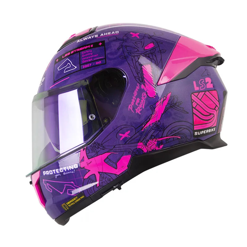 Casco LS2 FF808 Stream II GP Morado