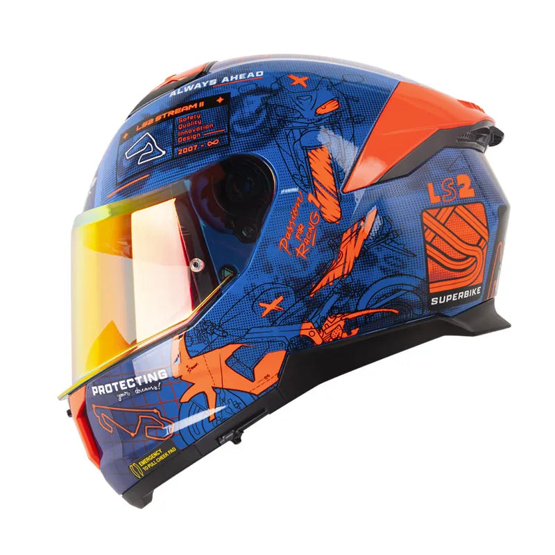 Casco LS2 FF808 Stream II GP Azul