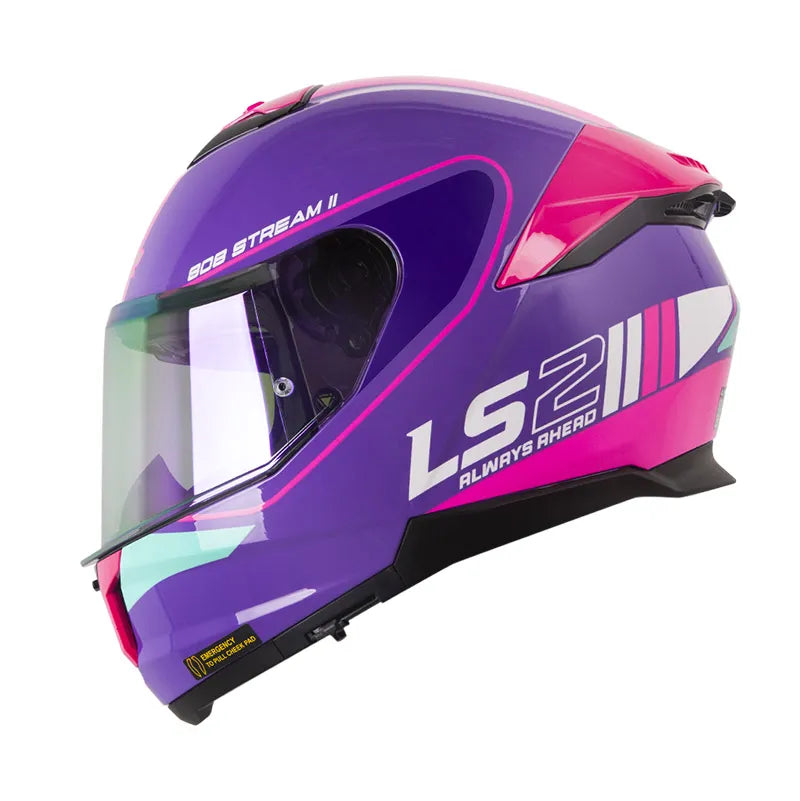 Casco LS2 FF808 Stream II Hitech Morado