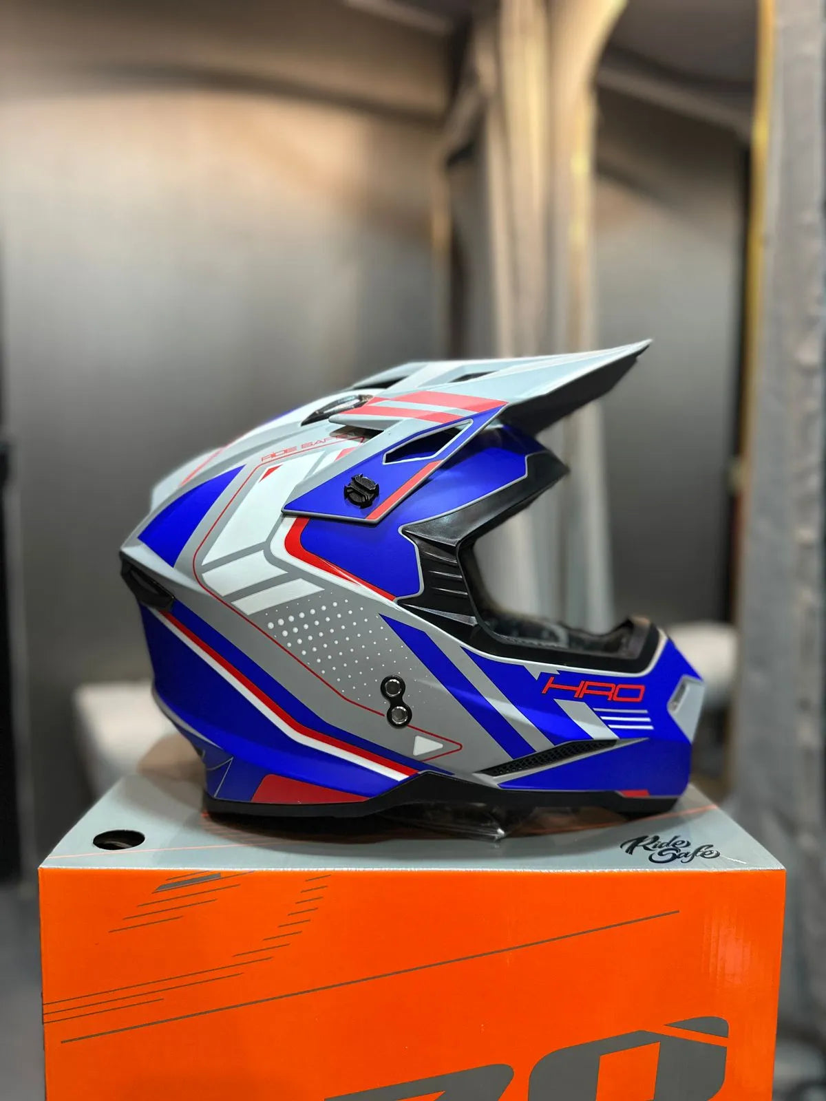 Casco HRO MX03 Ilfrato Azul