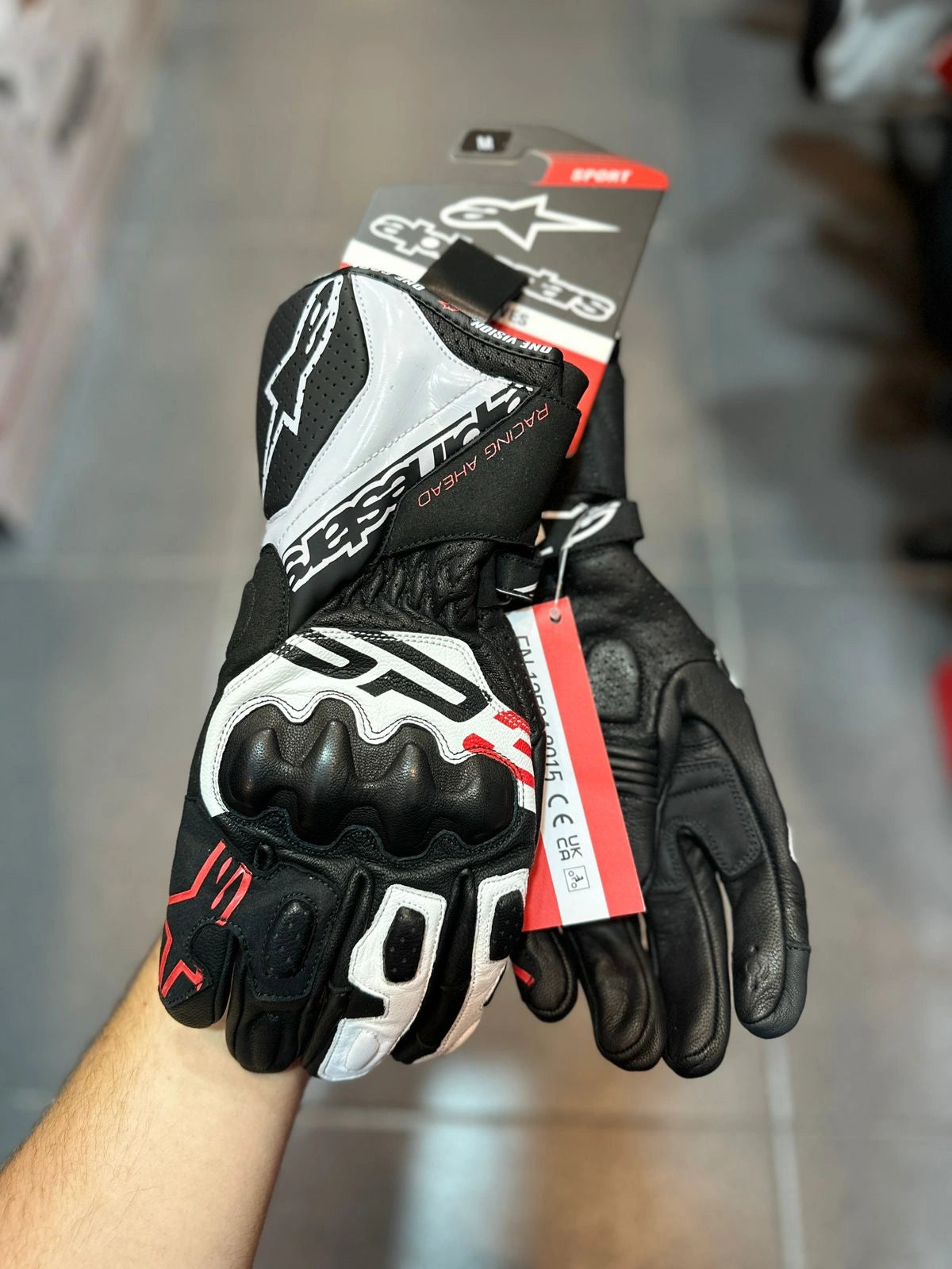 Guantes ALPINESTARS SP-3 Blanco Rojo Negro
