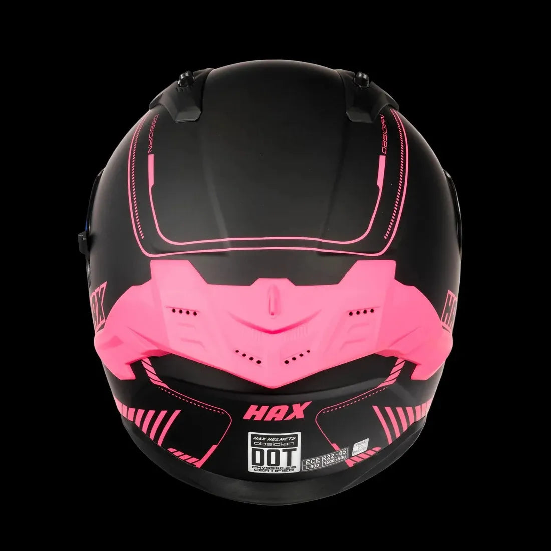 Casco HAX Obsidian Negro Rosado