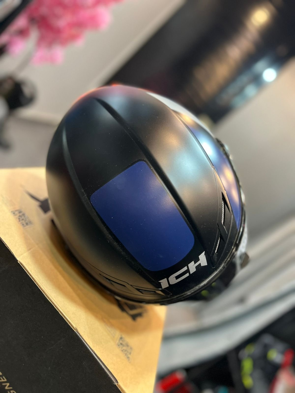 Casco Cerrado ICH 501SP Deus Naranja Azul