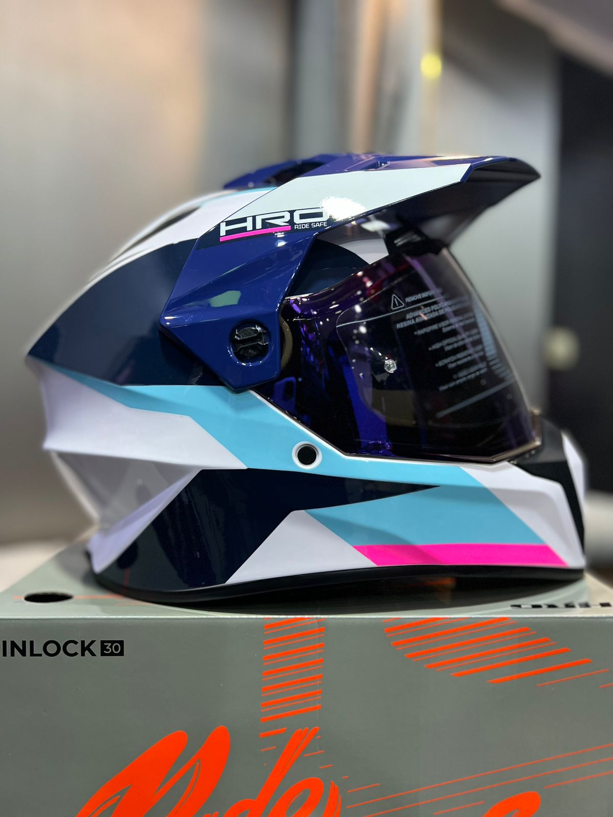 Casco Cross HRO MX340 DV Long Turquesa