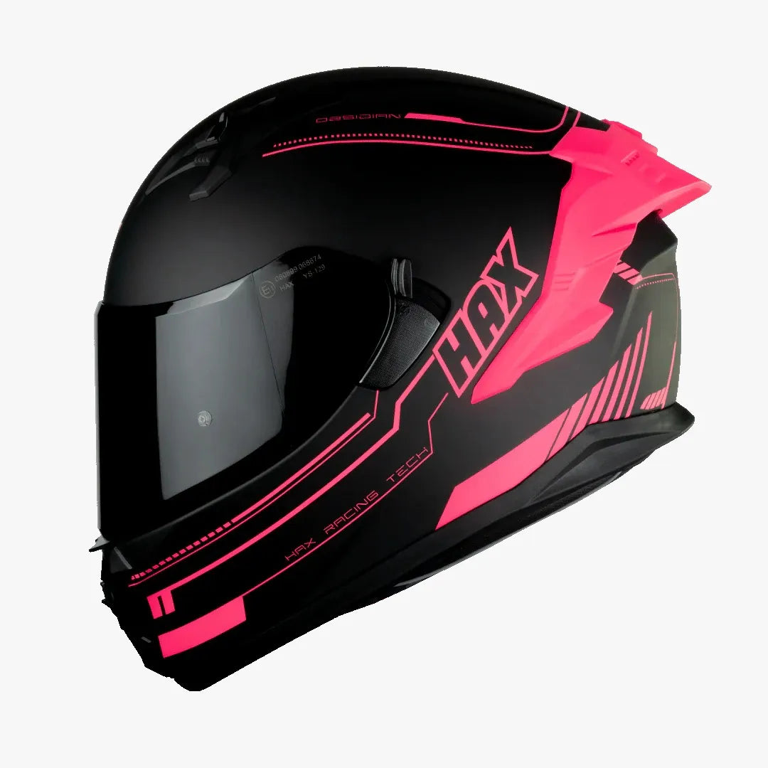 Casco HAX Obsidian Negro Rosado