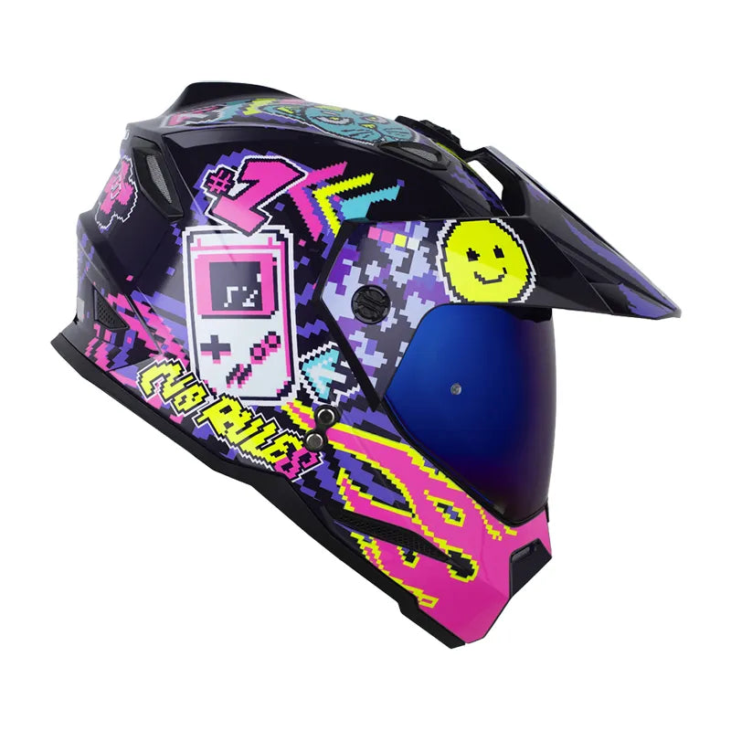 Casco HRO MX 330 DV PIXEL ON Morado Fucsia