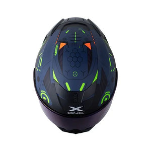 Casco X ONE 500 RS MAKO Azul Verde + Pinlock