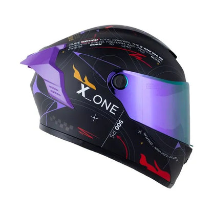 Casco X ONE 500 RS Web Lock Negro Morado + Pinlock