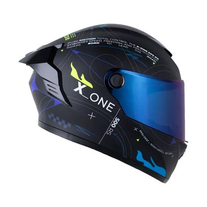 Casco X ONE 500 RS Web Lock Negro Azul + Pinlock