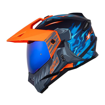 Casco HRO MX 330 DV VONIFACE Azul Oscuro Gris