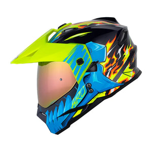 Casco HRO MX 330 DV VONIFACE Azul Verde