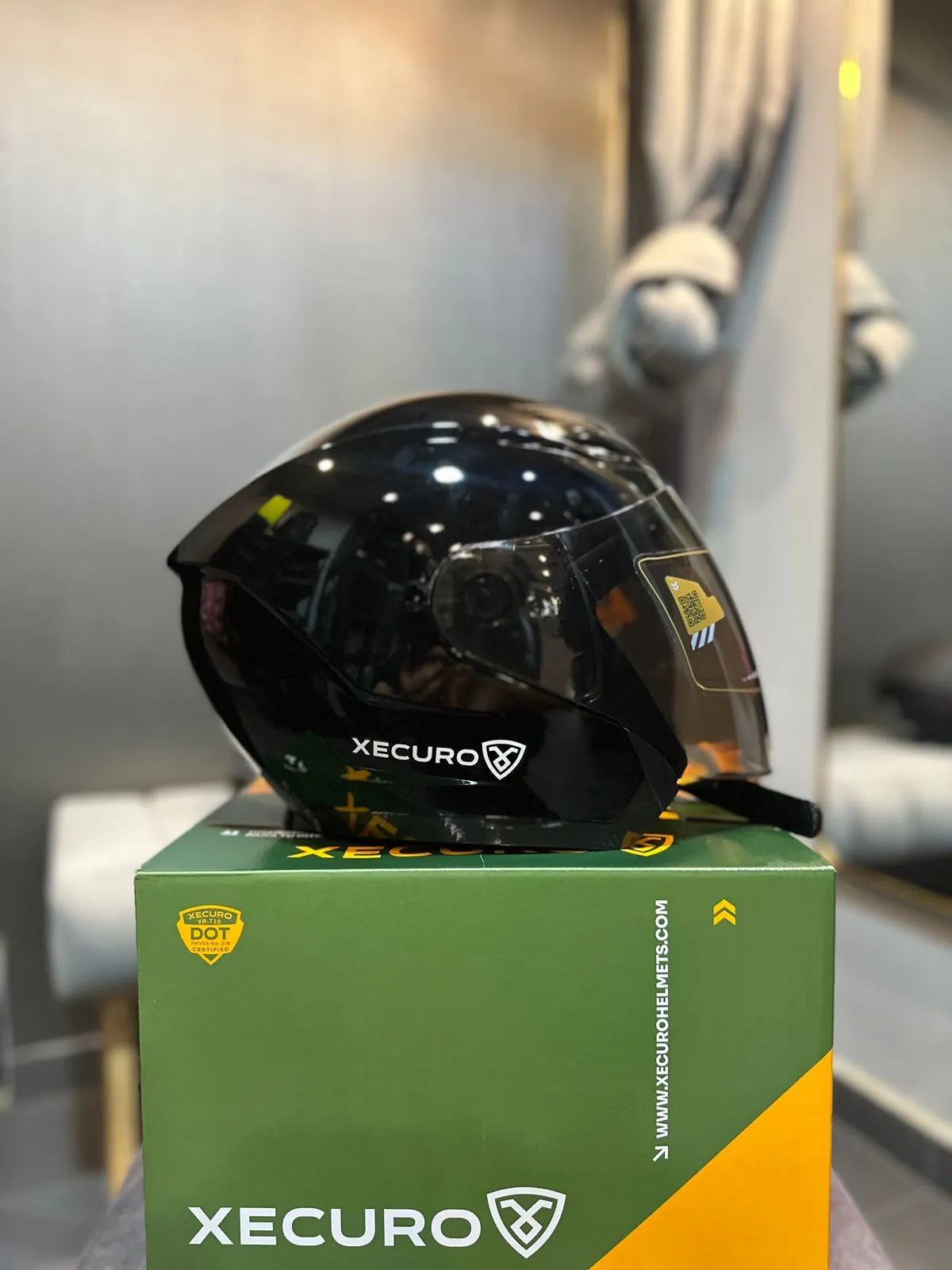 Casco Abierto XECURO 710 Negro Brillante