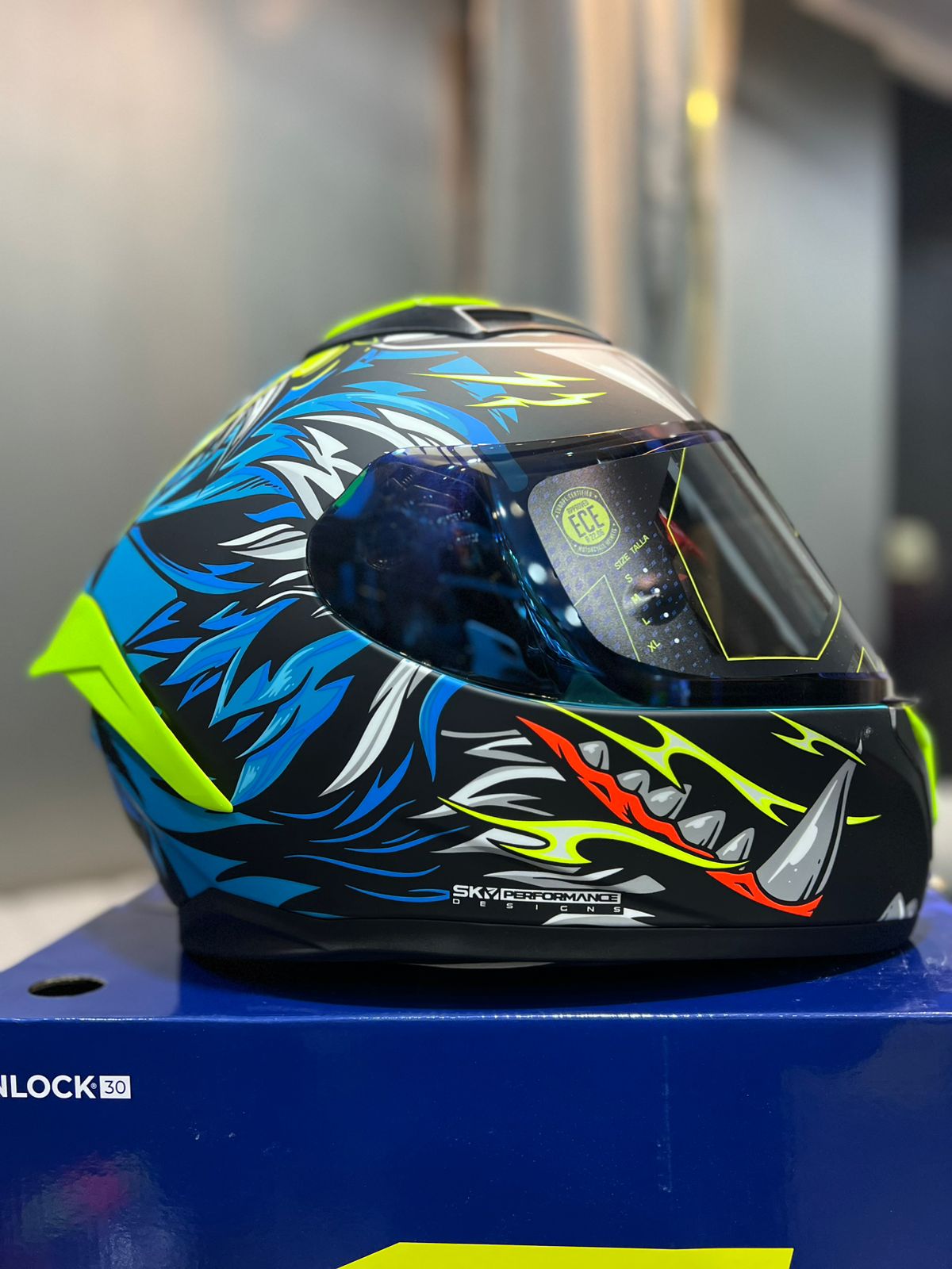 Casco SHAFT 582sp Evo Tigerface Azul