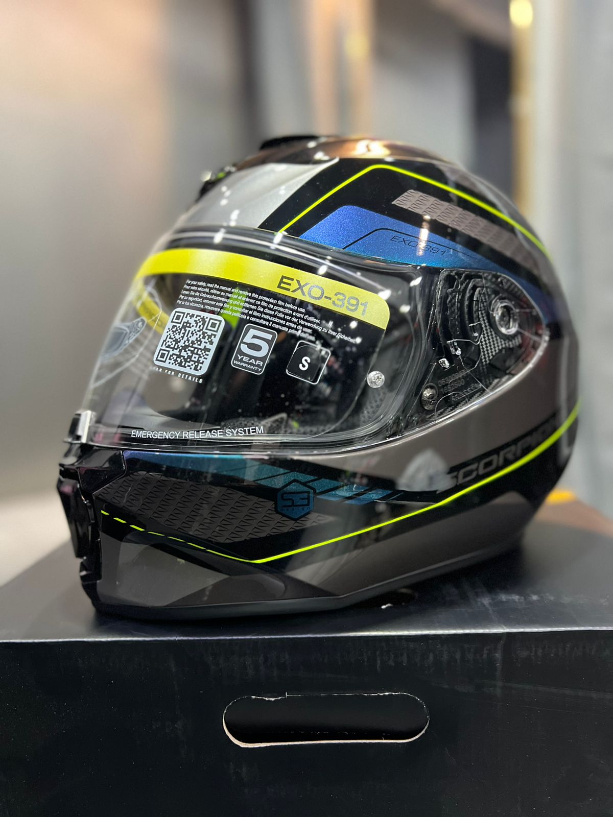Casco SCORPION EXO 391 Leo Gris Azul