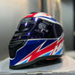 Casco HRO 506SP Firelight Blanco Rojo Azul