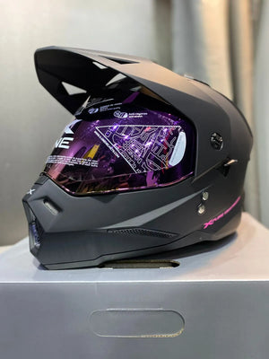 Casco X One MX328 DV Solid Negro Rosado