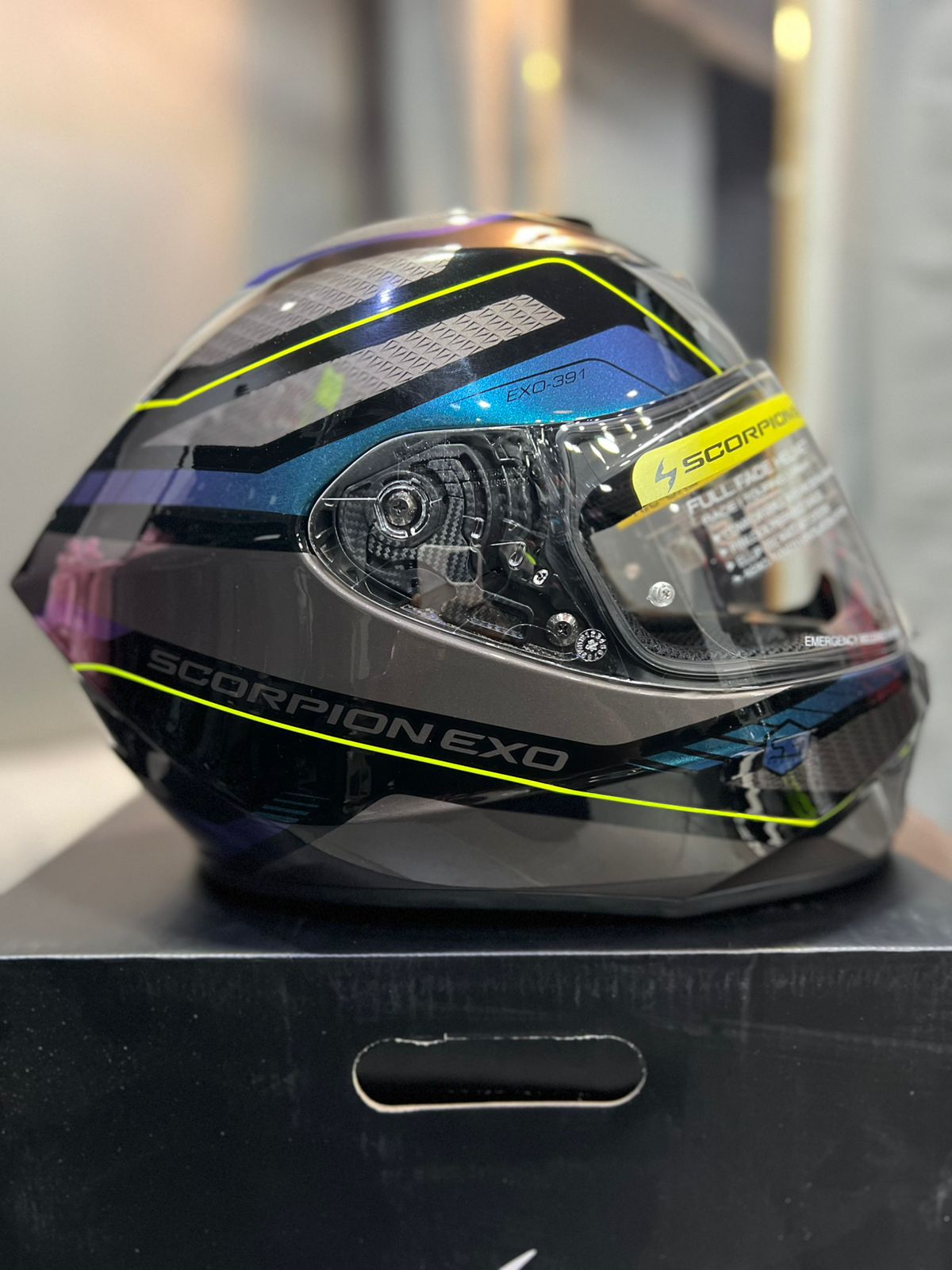 Casco SCORPION EXO 391 Leo Gris Azul