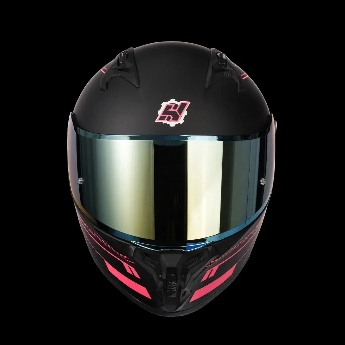 Casco HAX Obsidian Negro Rosado