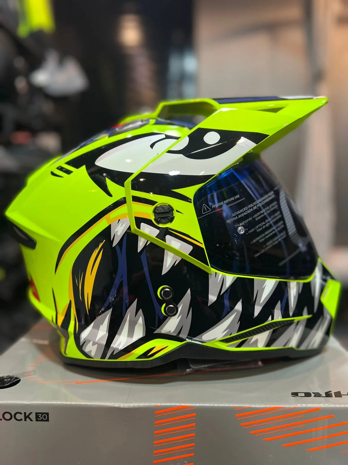 Casco Cross HRO MX3300 DV Roket Mosnter Amarillo