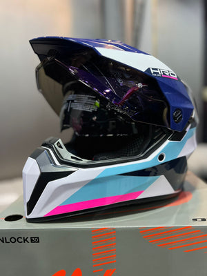 Casco Cross HRO MX340 DV Long Turquesa