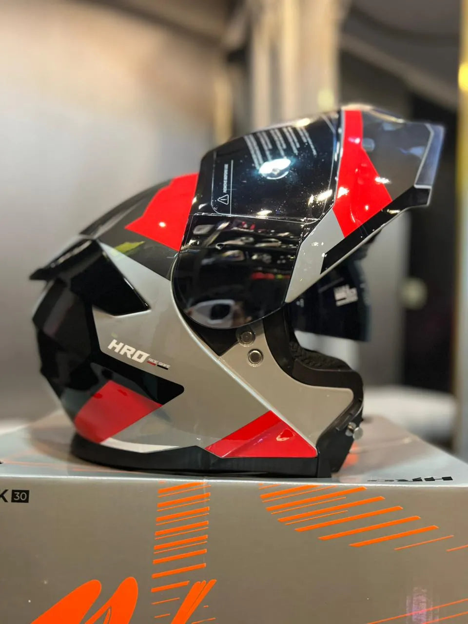 Casco Abatible HRO 3440DV Filo Rojo