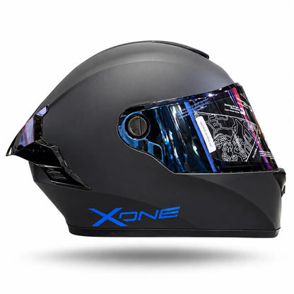 Casco X One 500 RS Solid V2 Negro Azul + Pinlock