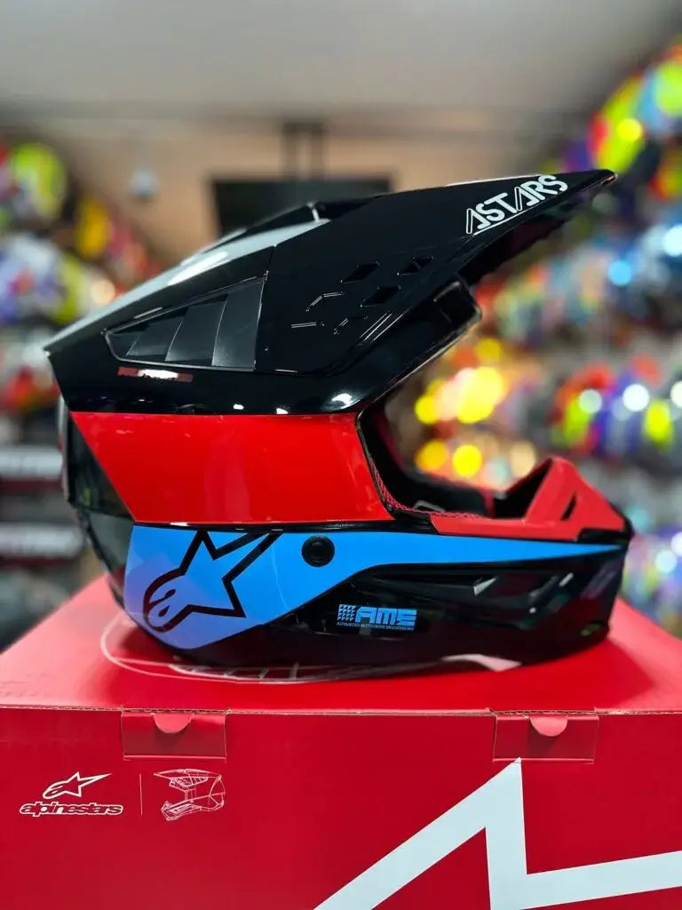 Casco ALPINESTARS SM5 Negro Rojo y Azul 2