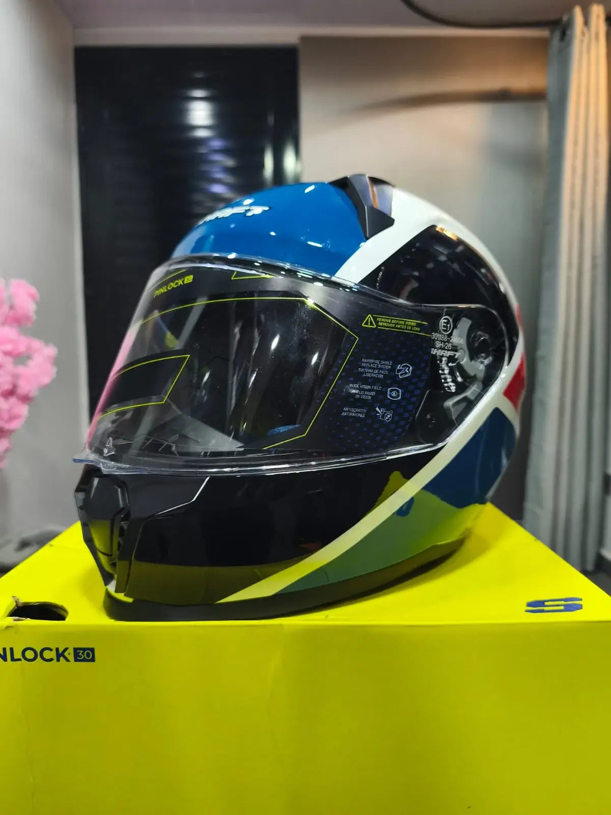 Casco Integral SHAFT 560 Evo Block Blanco Azul 2