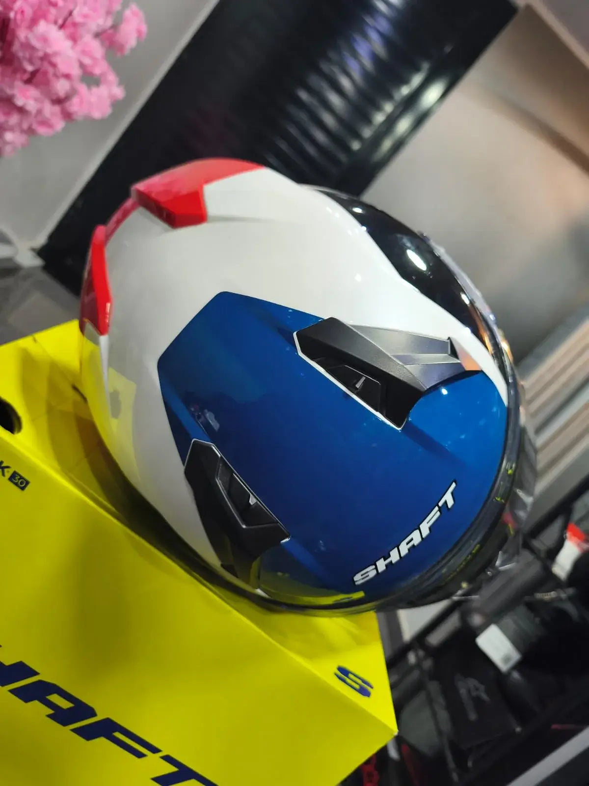 Casco Integral SHAFT 560 Evo Block Blanco Azul 3