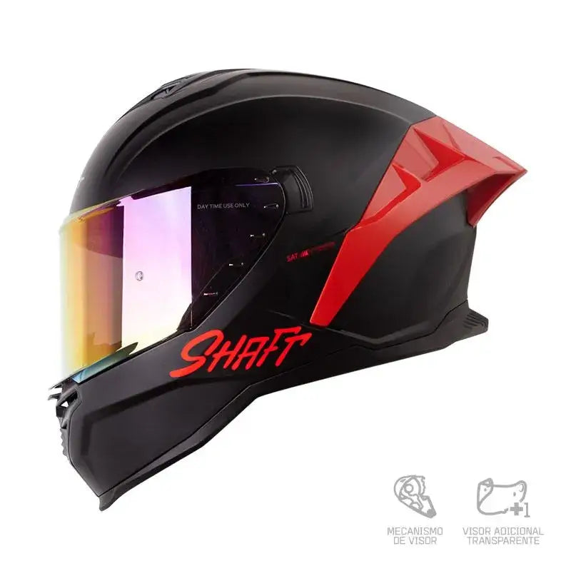 Casco Integral SHAFT 598 GTR Solid Negro Rojo