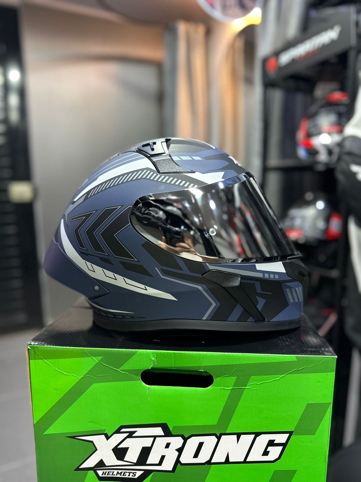 Casco Integral XTRONG Ranger Lineal Azul
