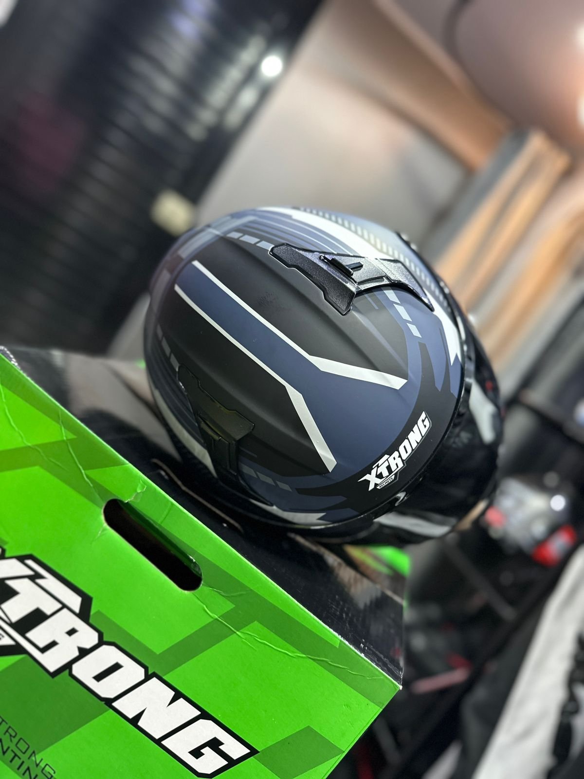 Casco Integral XTRONG Ranger Lineal Azul 4