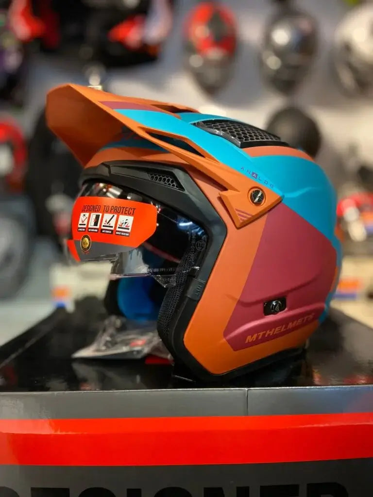 Casco Modular MT District S Analog Naranja 2