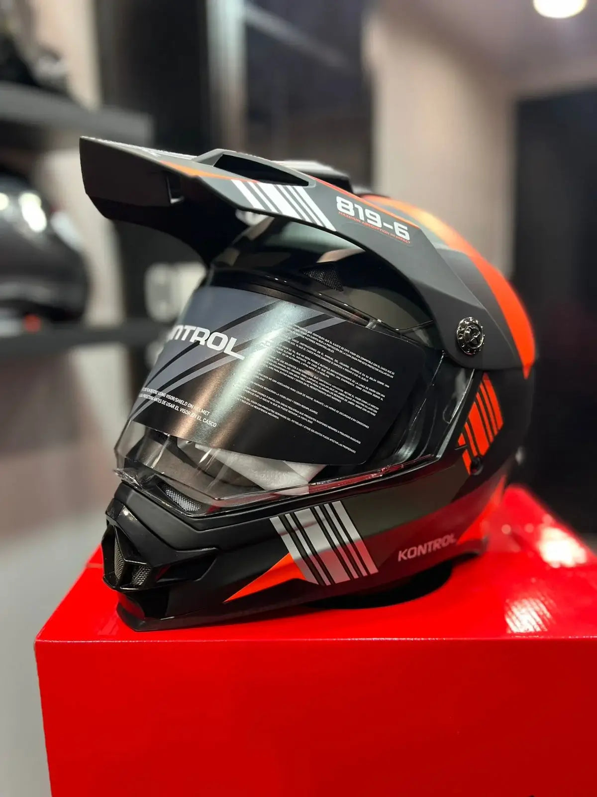 Casco Multiproposito KONTROL 819-6 Naranja Gris 2