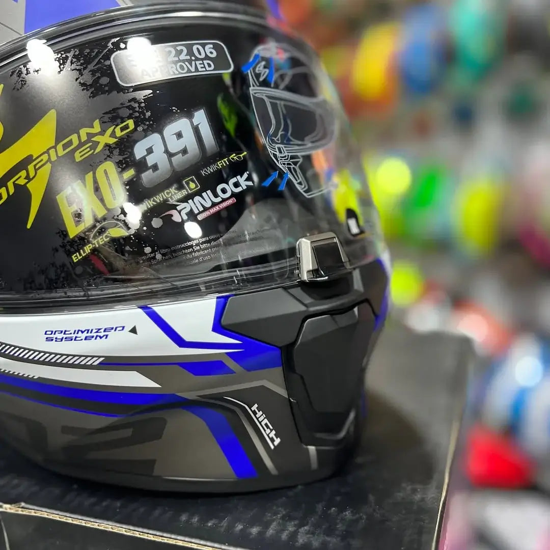 Casco SCORPION EXO 391 Haut Negro Azul 3