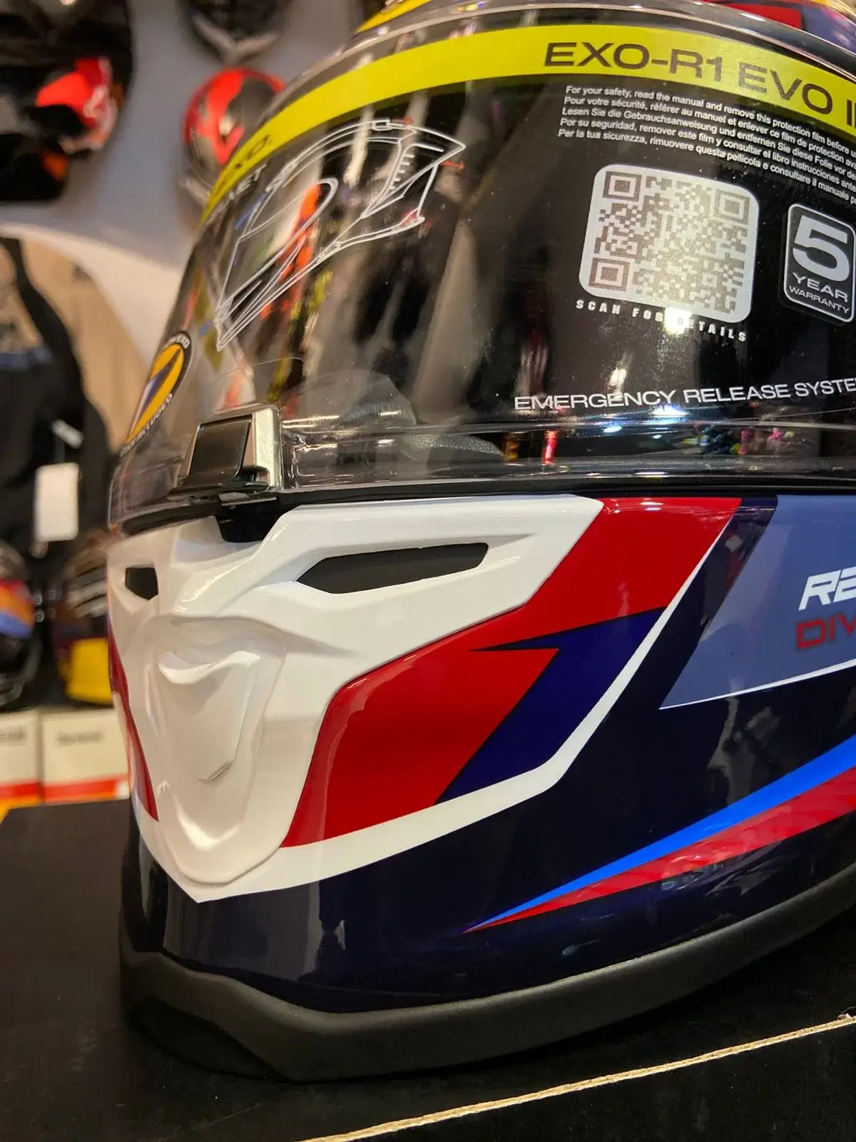 Casco SCORPION EXO R1 Air Coup Azul Rojo 4