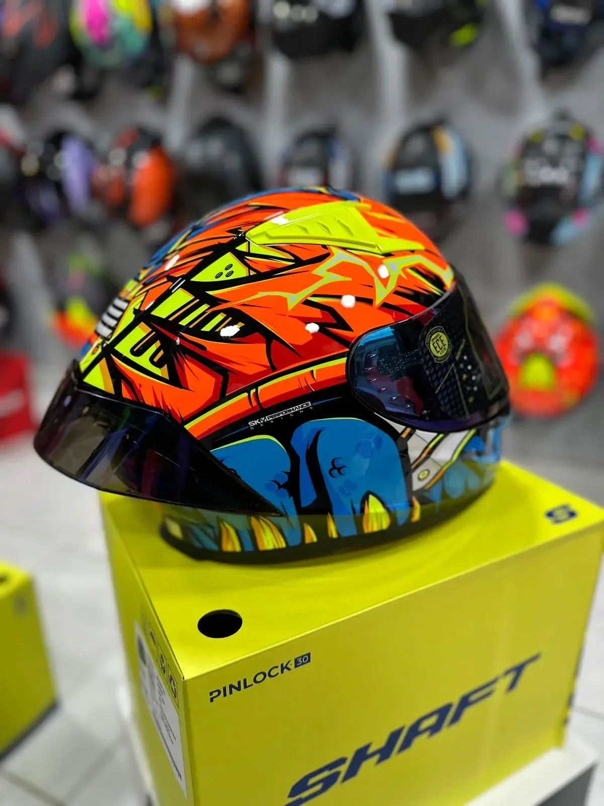 Casco SHAFT 526sp EVO Naranja Azul 2