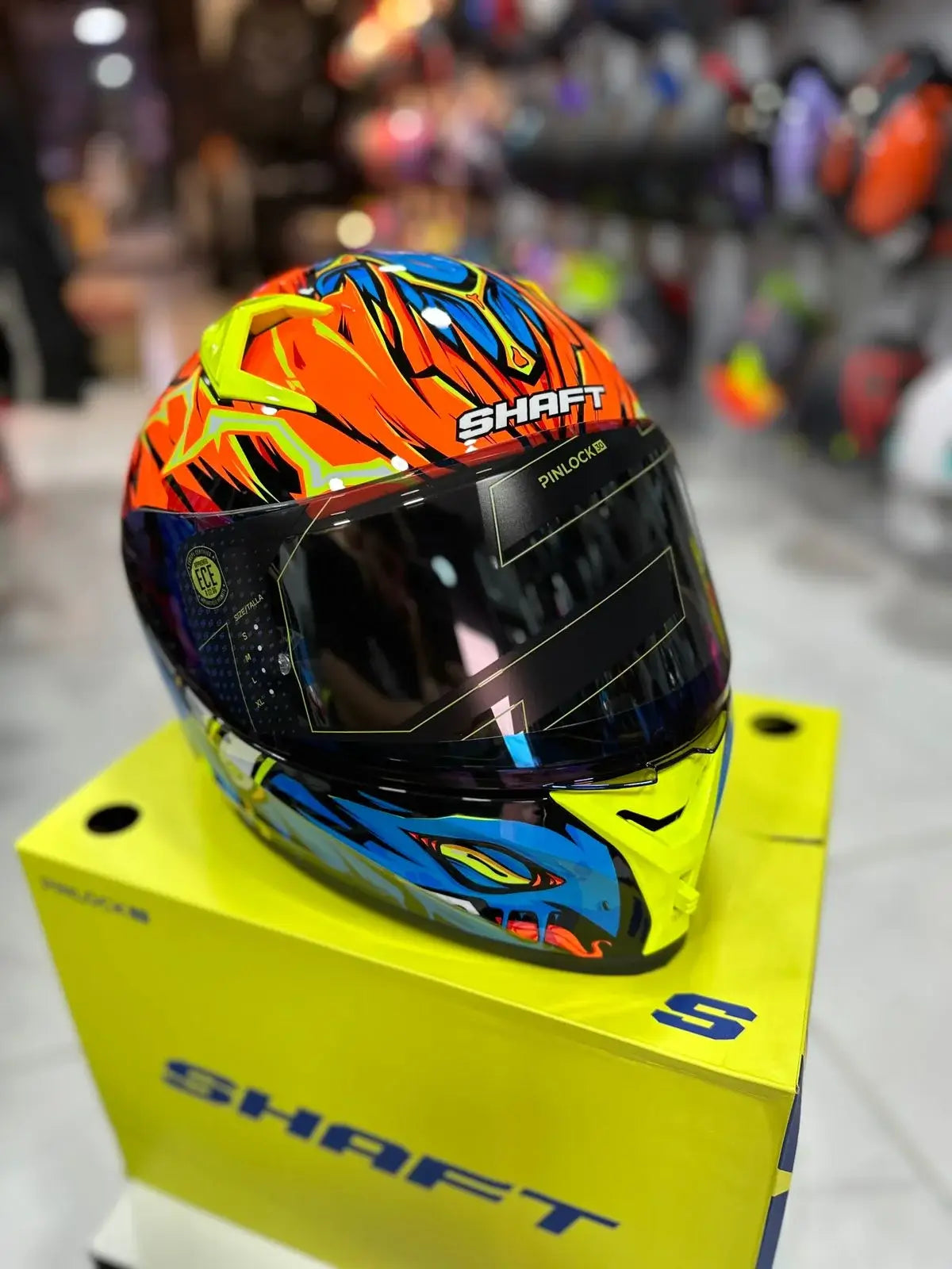 Casco SHAFT 526sp EVO Naranja Azul 3