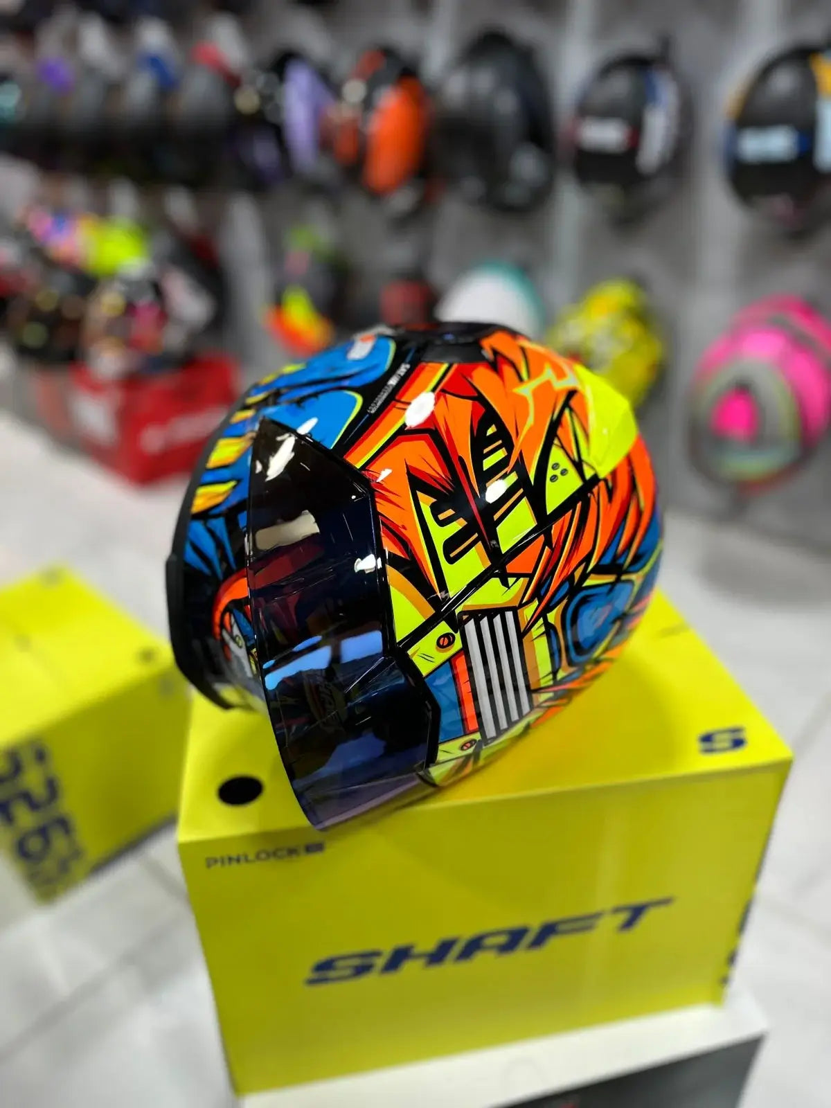 Casco SHAFT 526sp EVO Naranja Azul 4