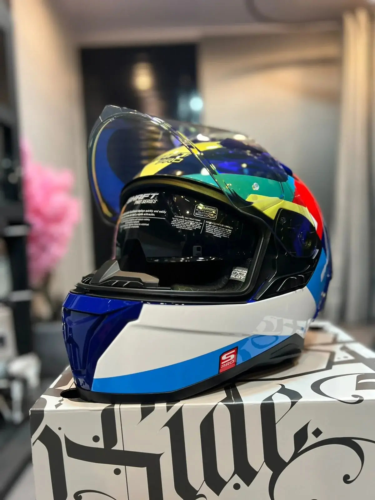 Casco SHAFT PRO SERIES 606SP Flame Azul Rojo 3