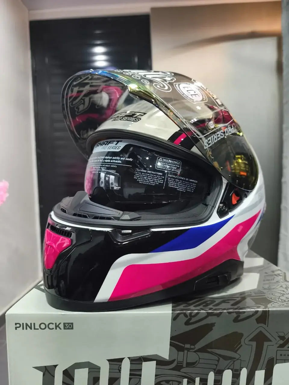 Casco SHAFT PRO SERIES 612DV Darma Blanco Rosado 2