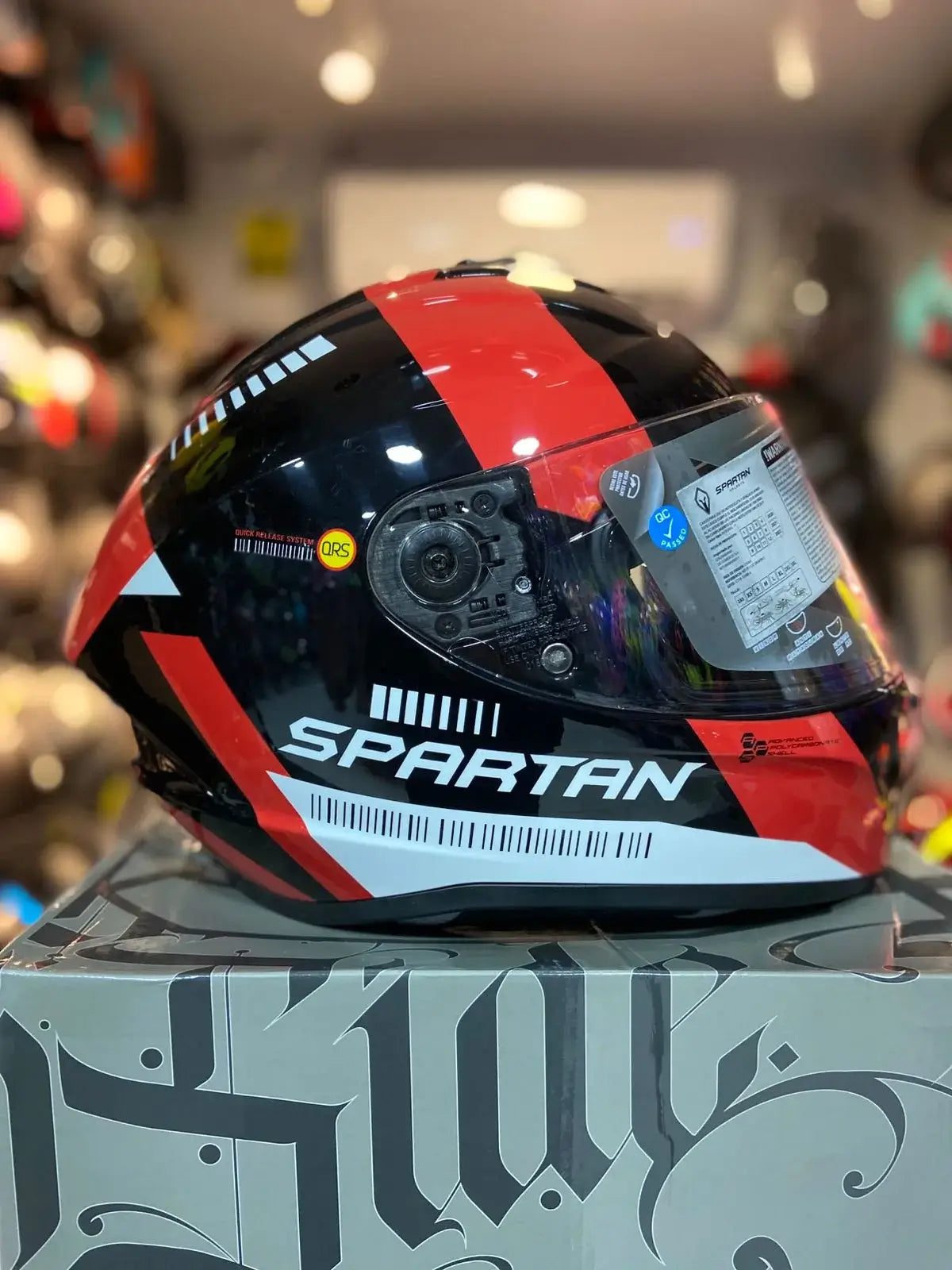 Casco SPARTAN Draken Rojo Negro