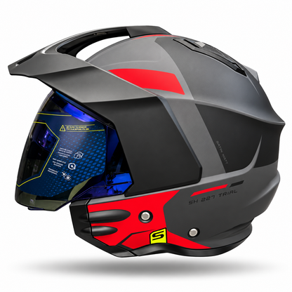Casco SHAFT 227 Trial KUST Gris Rojo