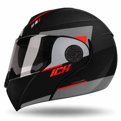 Casco Abatible ICH 3110 STORMY - Negro Rojo