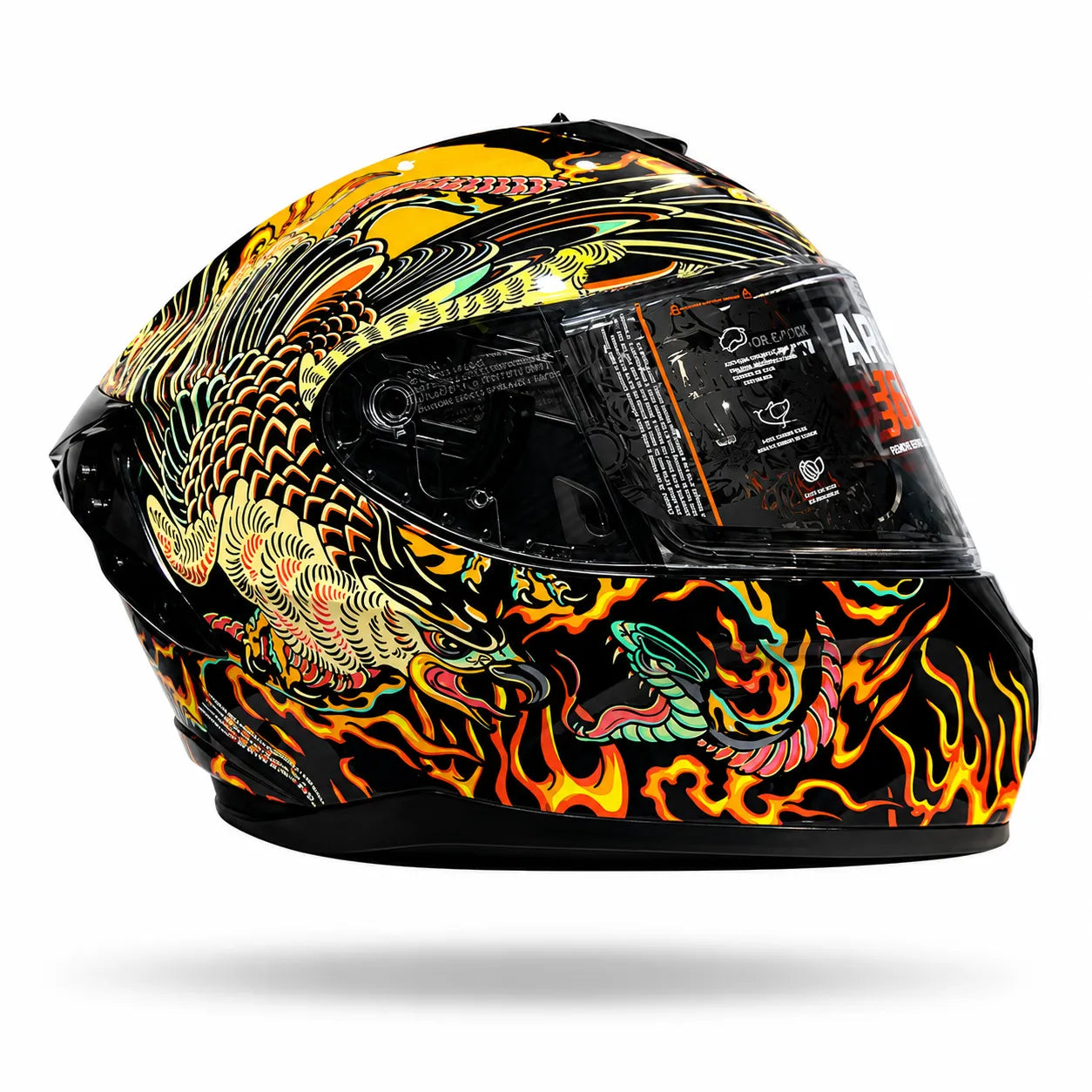 Casco SHAFT PRO SERIES 610 DV Llamas Negro